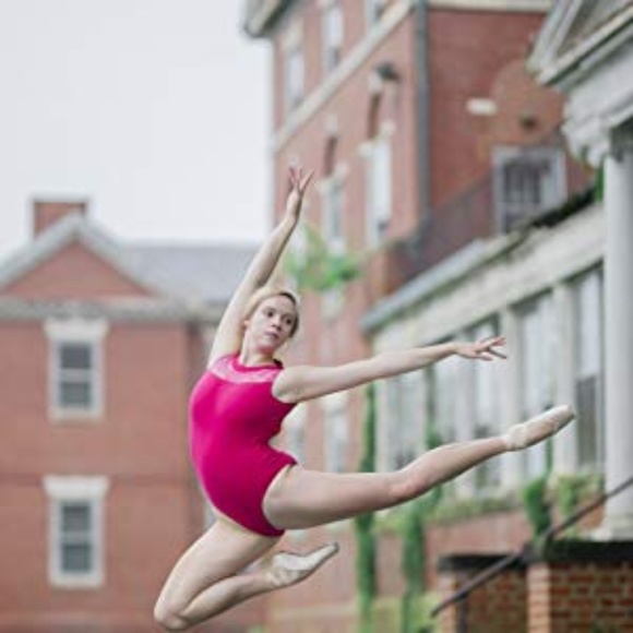 HDW Dancewear Pink Lace Turtleneck Leotard - Picture 1 of 1